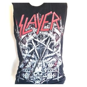 SLAYER Up-cycled Band Shirt, Sleeveless, M/L